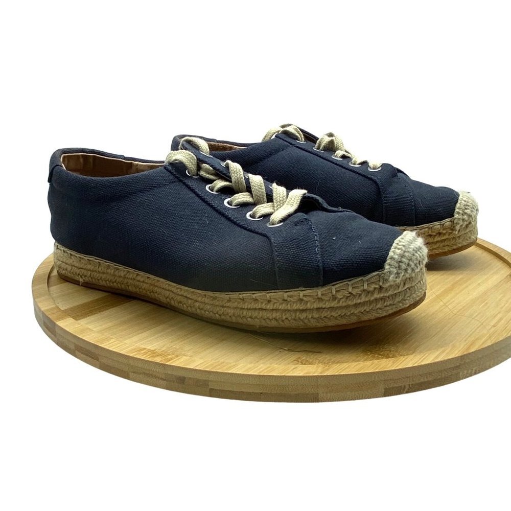 J. Jill Sneakers Women Sz 7.5‎ Blue Braided Jute Trim Espadrille Comfort Trendy